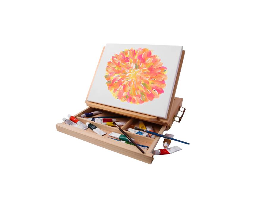 Adjustable Wood Desk Table Easel Portable Wooden Artist Desktop, Board for Canvas, Painting, Drawing Sketching Book Stand