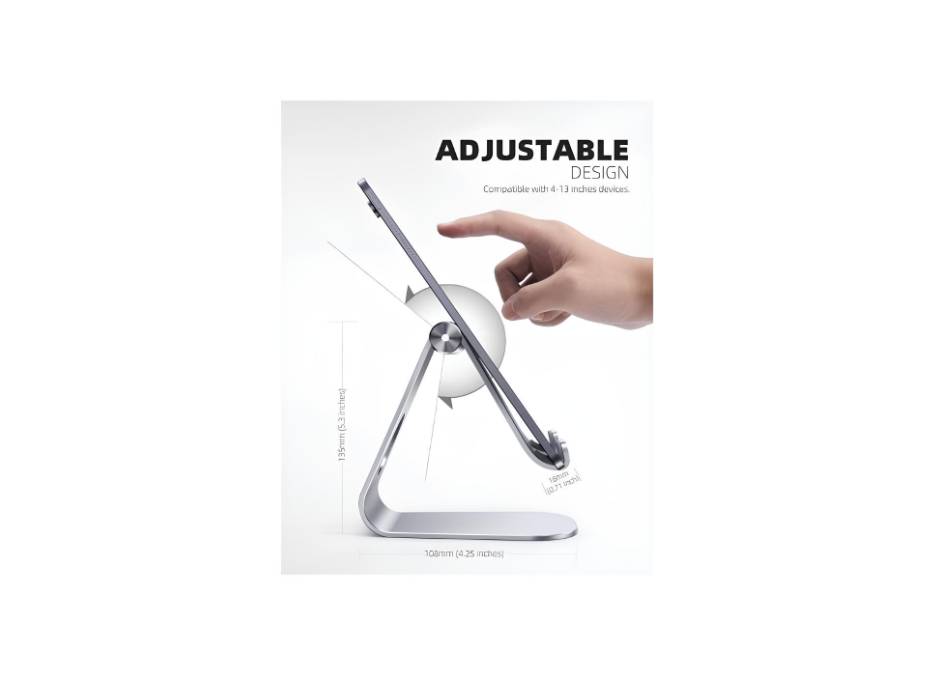 Lamicall Tablet Stand, Adjustable Tablet Holder - Desktop Stand Dock Holder Compatible with 4-13" Tablet