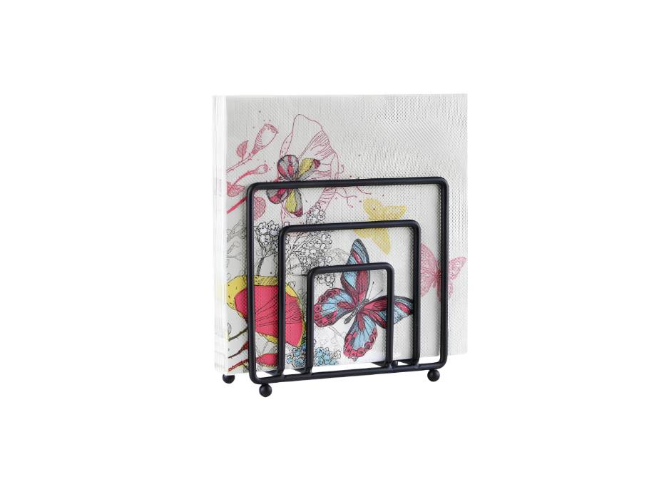 Metal Napkin Holder, 13.7D x 5.5W x 12.8H cm, Black