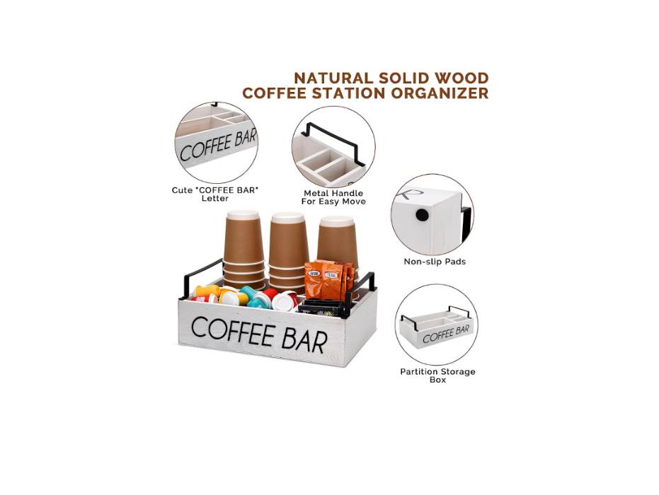 Angju Coffee Station Organizer for Countertop Coffee Bar