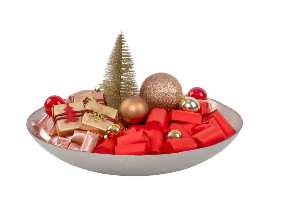 Patchi Glass Bowl - Silver 1235 g - (30 cm x 30 cm x 6.5 cm)