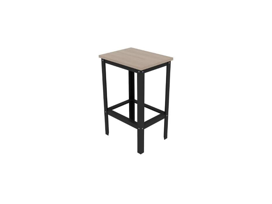 RIGID Bar Stool Chair with Metal Frame and Wooden Top, Rectangle High Barstools Table with Footrest for Bar Lounge Café Office Living Room Home