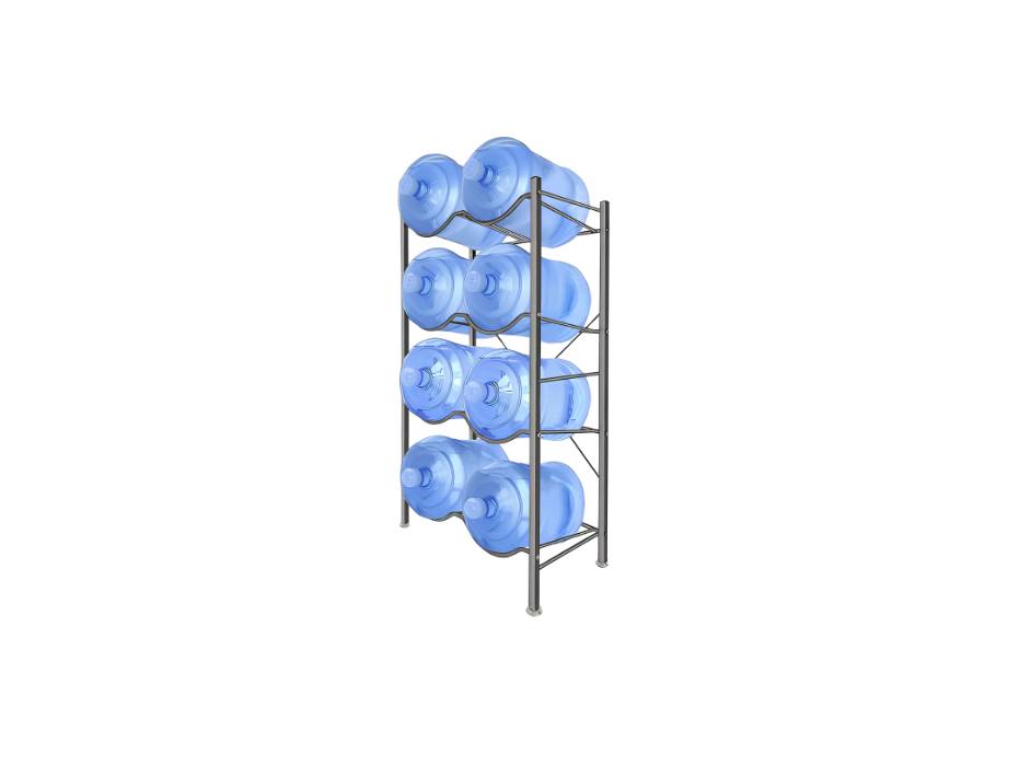 Water Bottle Storage Stand 4 Tier, 8 Bottles of 5 Gallons Capacity