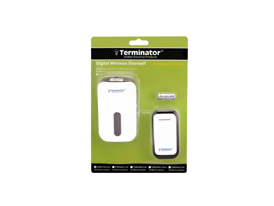 Terminator Door Bell Digital Wireless With 38 Different Melodies 13A - TDB 017AC-13A