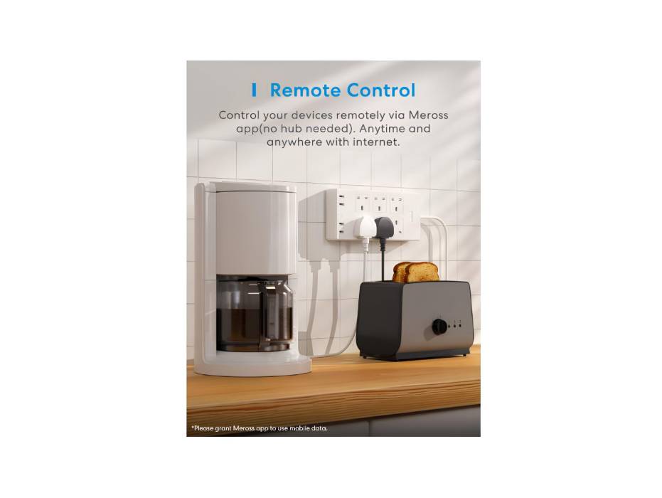 Meross 6 AC Outlets 4 USB Ports Extension Lead, Compatible with Apple Homekit SmartThings Alexa Google Home, Voice/Remote Control, 2.4GHz, 6ft Cord Long