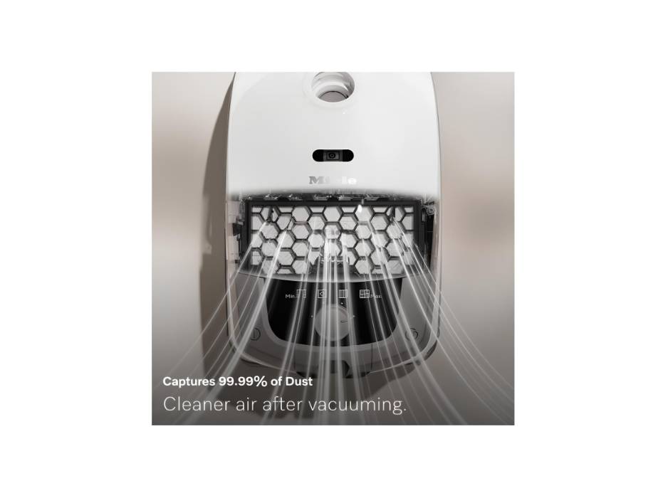 Miele Guard S1 Bagged Cylinder Vacuum Cleaner with FiberTeQ Universal Floorhead, Lightweight & Compact, Obsidian Black/Space Grey