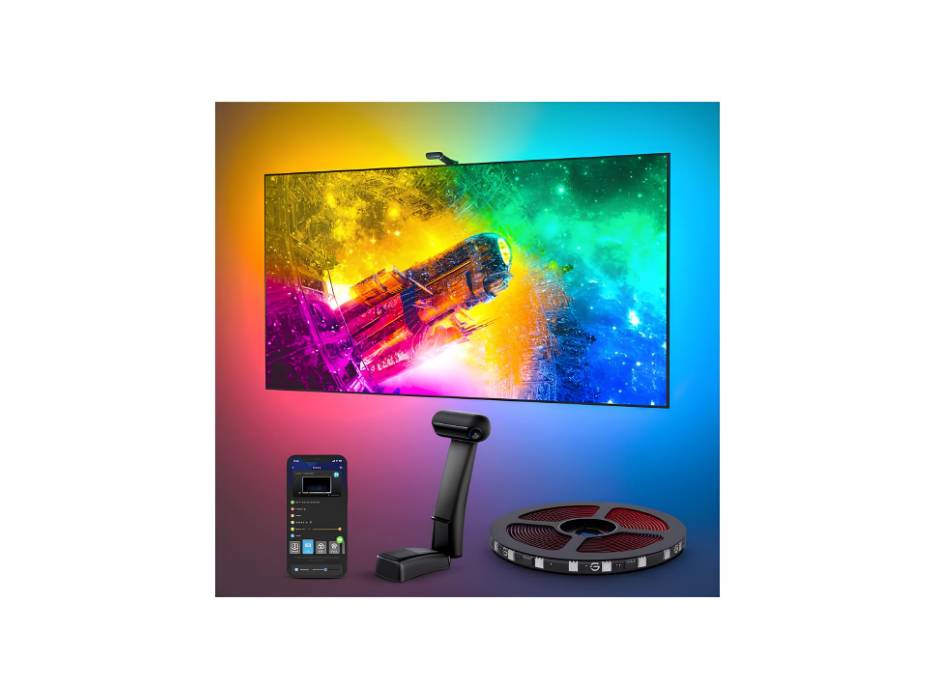 Govee Envisual TV LED Backlight T2 with Dual Cameras, 11.8ft RGBIC Wi-Fi LED Strip Lights for 55-65 inch TVs, Adapts to Ultra-Thin TVs, Smart App Control, Music Sync, H605C