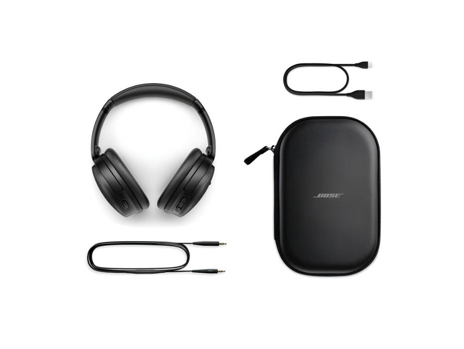 Bose Quiet Comfort Wireless Noise Cancelling Headphones, Bluetooth Over Ear Headphones with Up To 24 Hours of Battery Life, Black