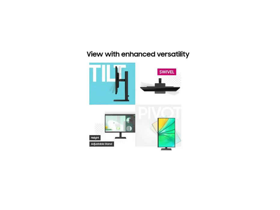 Samsung 27" S60D QHD ViewFinity S6 High Resolution Monitor, 100Hz refresh rate, 5ms Response Time, HDR10, Ergonomic Design - LS27D606EAMXUE