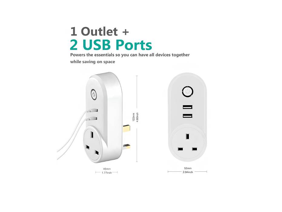 UanTii WiFi Smart Plug Tuya Smart Socket Timer Schedule Socket for Smart Home App Remote Control Compatible with Amazon Alexa Google Assistant Siri 16A