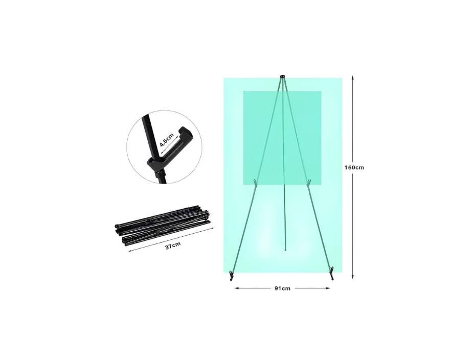 Angju 160CM Tall Display Adjustable Folding Easel Stand