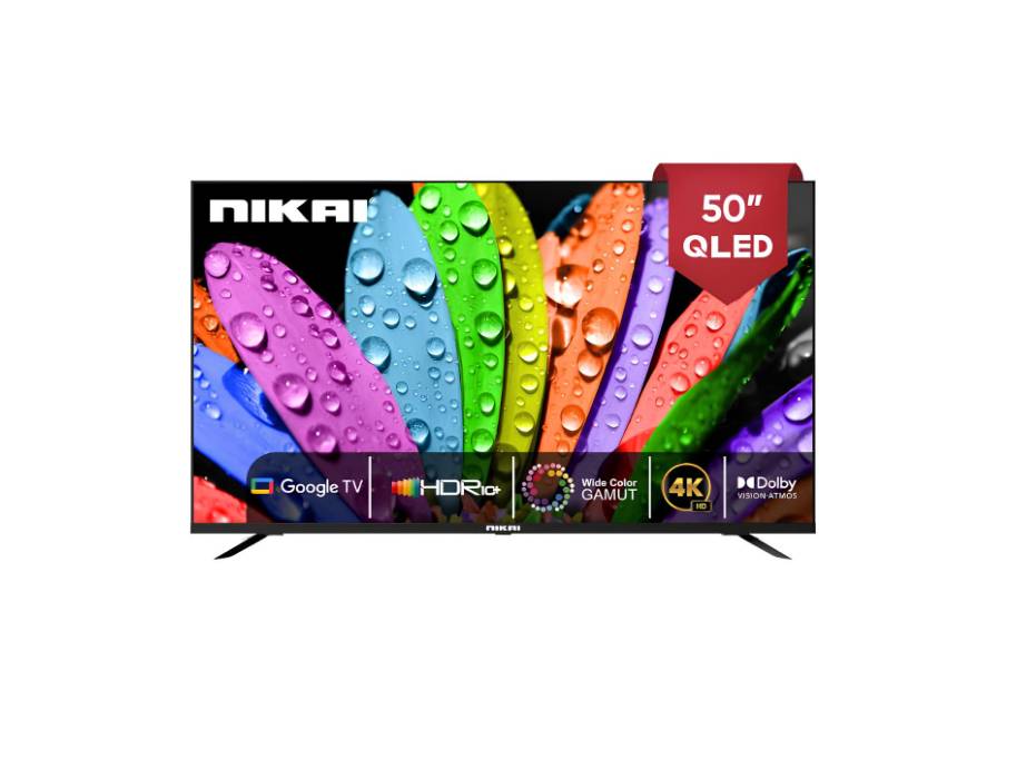 Nikai 50 Inch 4K QLED Ultra HD Smart Google TV, Hands Free Voice Control, Dolby Vision + Atmos, HDR10+, Effortless Connectivity with Android & Apple devices - NPROG50QLED