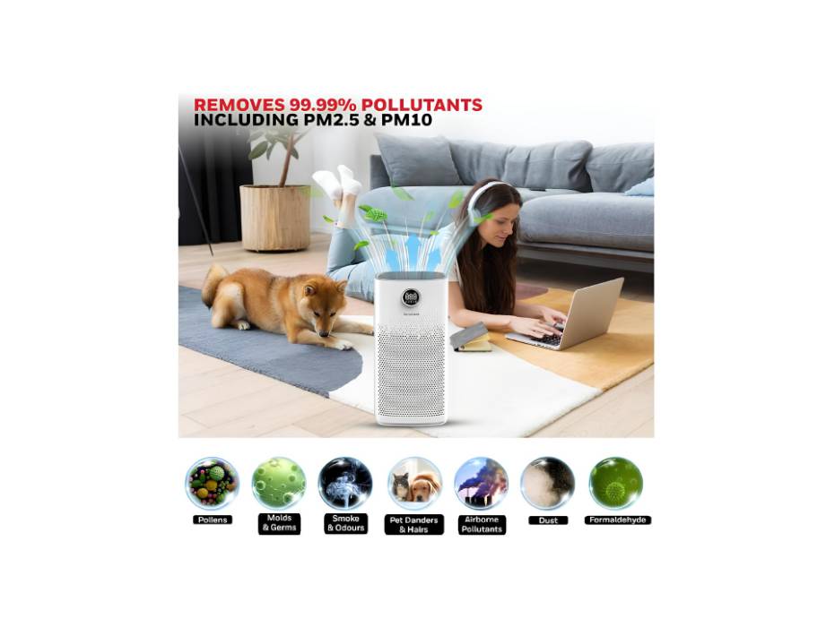 Honeywell Air Touch P2 Air Purifier, Home & Office – 79m² / 853 Sq. Ft, CADR 550m³/h, 4-Stage Filtration with PM2.5 Display, UV, WIFI & Alexa