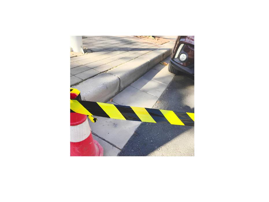 Non - Adhesive Warning Tape 3" x 200Mtr (Black & Yellow)