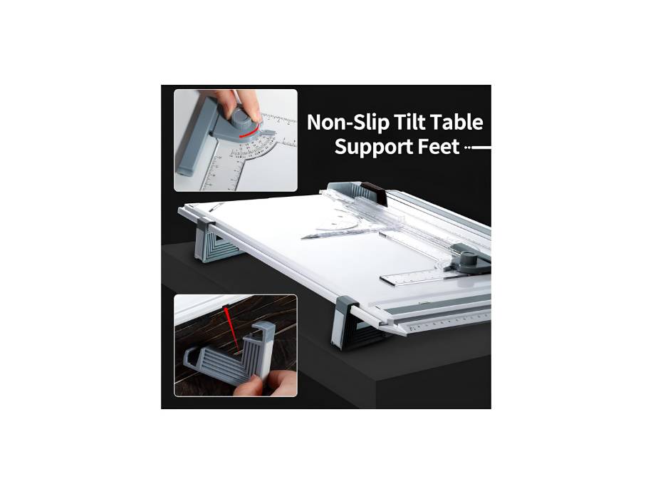 Portable Drawing Board A3, Multi-Function Metric Drafting Table with Clear Rule Parallel Motion and Angle Adjustable Measuring System