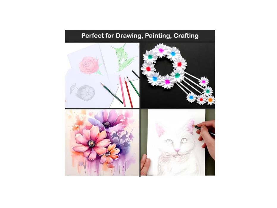 Premium Heavyweight White Cardstock Construction Paper, A3 250GSM, 50Sheets/Pack