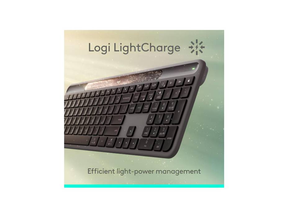 Logitech Signature Slim Solar Wireless Keyboard, Graphite