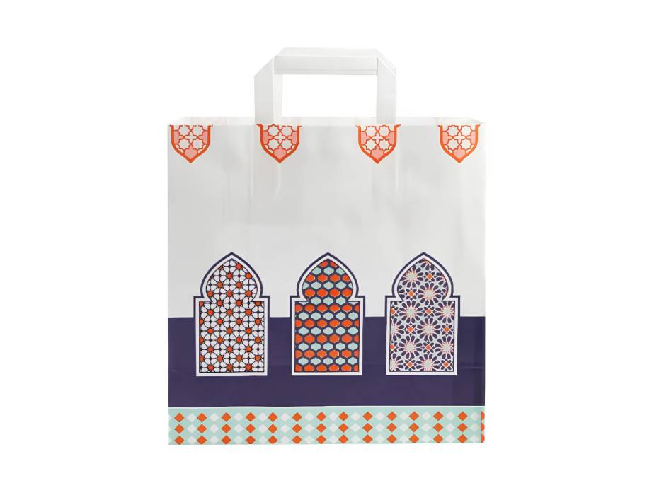 Ramadan Theme Printed Paper Bag, 29x15x30cm, 25pcs