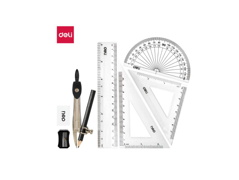 Deli EG30505 Drafting Set – 8pcs with Pencil