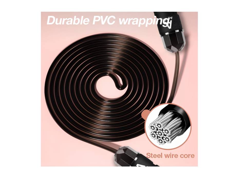 Agnite ER040 Steel Wire Jump Rope – Adjustable Length, Durable Design & Soft Foam Handles for Cardio, Endurance & Speed Training