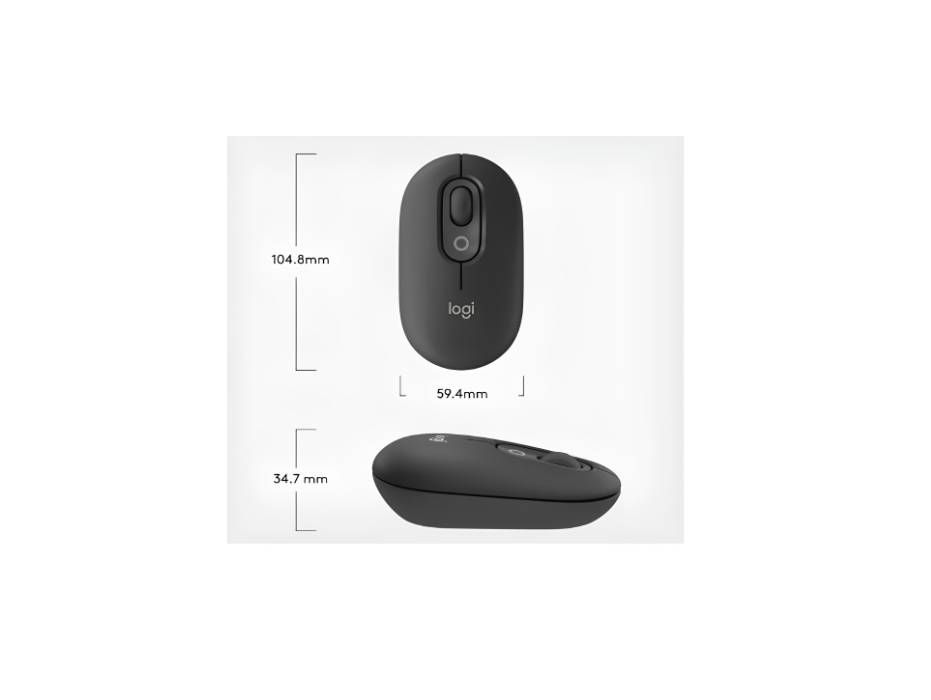 Logitech POP Mouse, Compact and Portable Wireless Bluetooth Mouse
