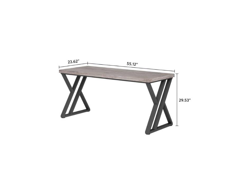 Tribesigns Writing Computer Desk, 140cm Heavy Duty Study Desk with Z-Shaped Metal Leg, Modern Simple Home Office Computer Desk, Grey