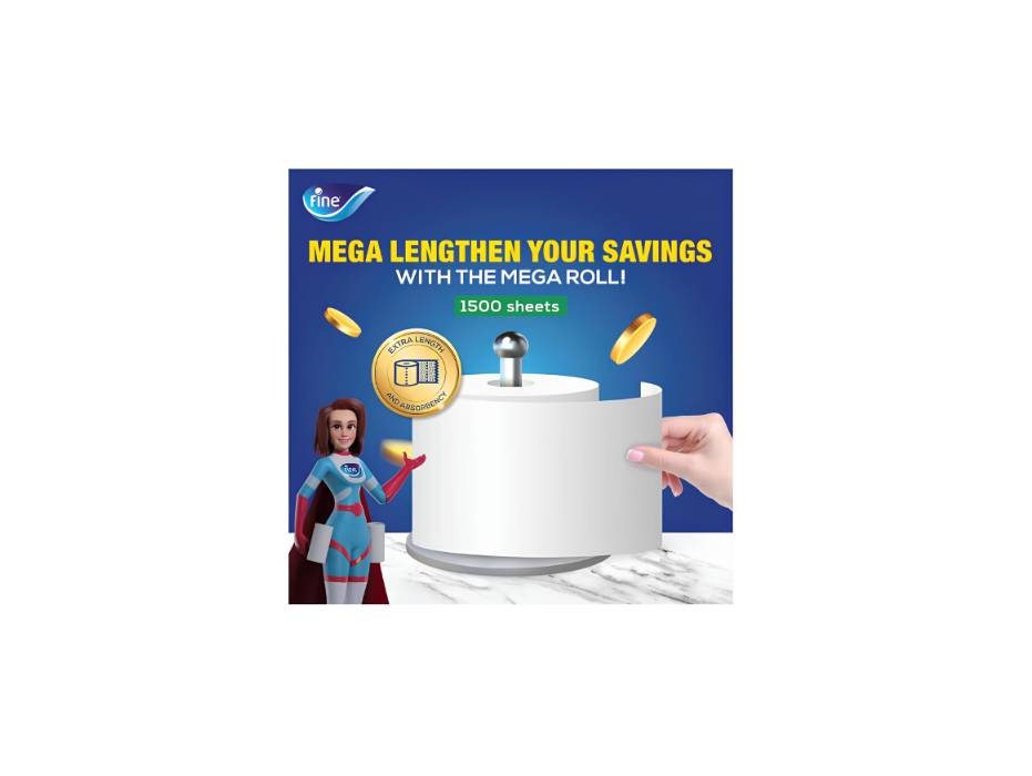 Fine Kitchen Mega Tissue Roll, 1 ply, 325m x 1500 sheets