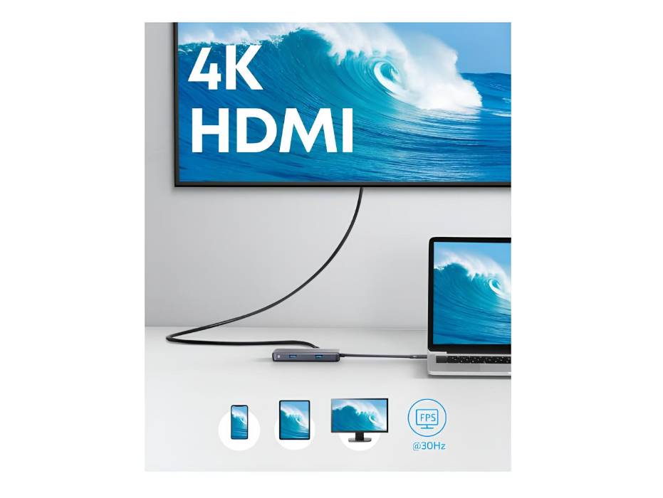 Anker USB C Hub Adapter, PowerExpand+ 7-in-1 USB C Hub, with 4K USB C to HDMI, 60W Power Delivery, 1Gbps Ethernet, 2 USB 3.0 Ports, SD and microSD Card Reader