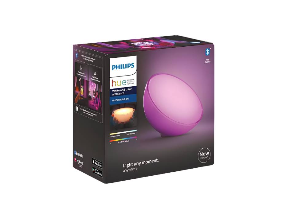 PHILIPS HUE Go 2.0 White & Color Ambiance Smart Portable Light with Bluetooth, Works with Alexa and Google Assistant