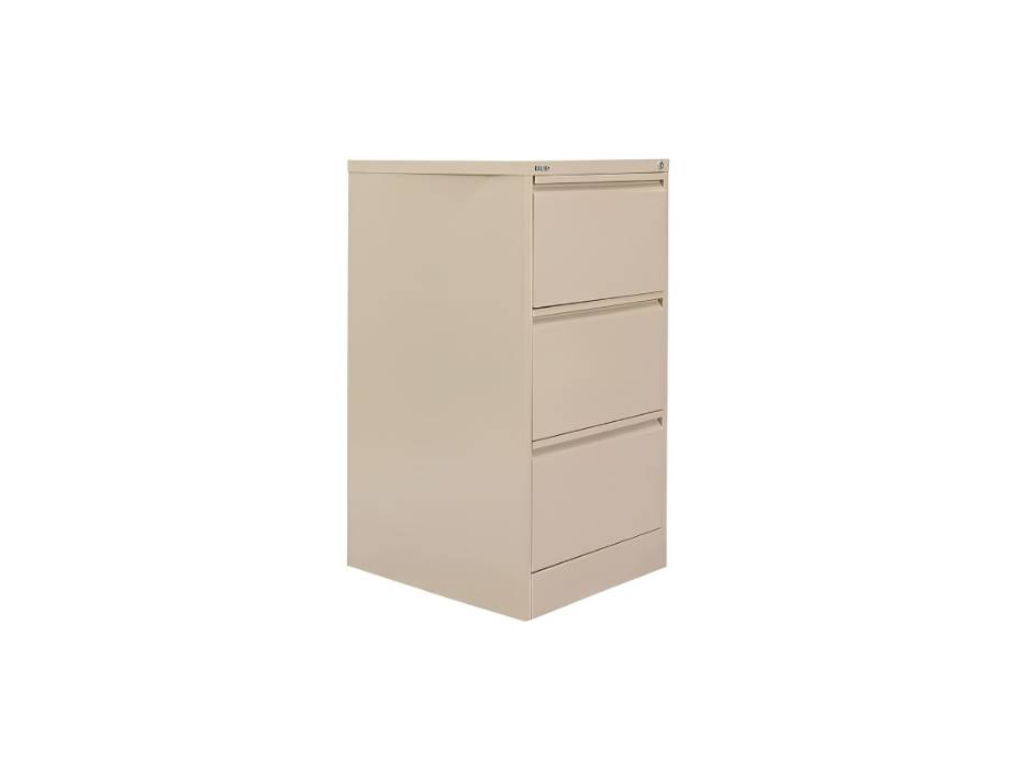 RIGID Vertical Steel Filing Cabinet with 3 Drawers for Legal Size | Large Metal Storage Cabinet for Office, Home & School Use, Beige