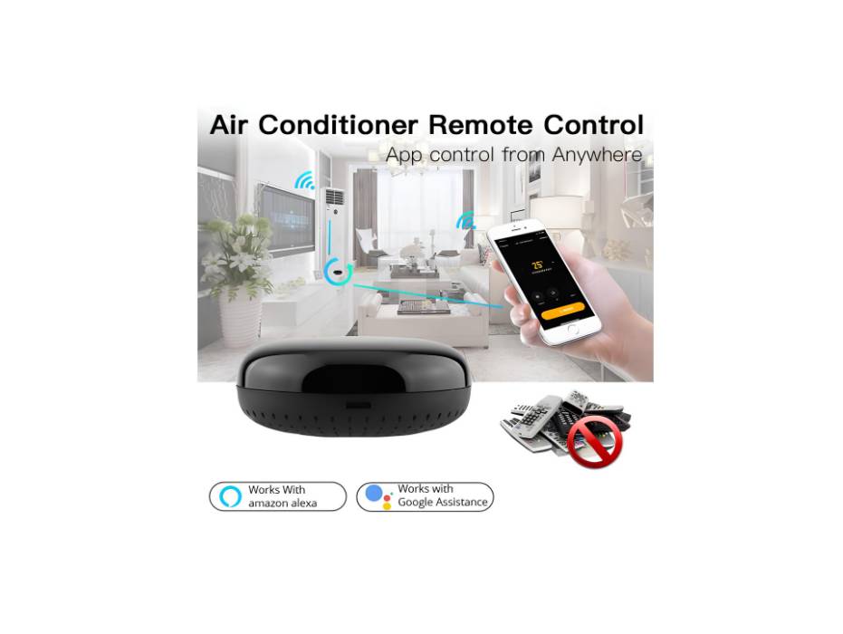 MOES IR Remote Control Wi-Fi(2.4Ghz) Enabled Infrared Universal Remote Controller For Air Conditioner TV DVD Using Smart Life APP Compatible with Alexa Google Home Voice Control
