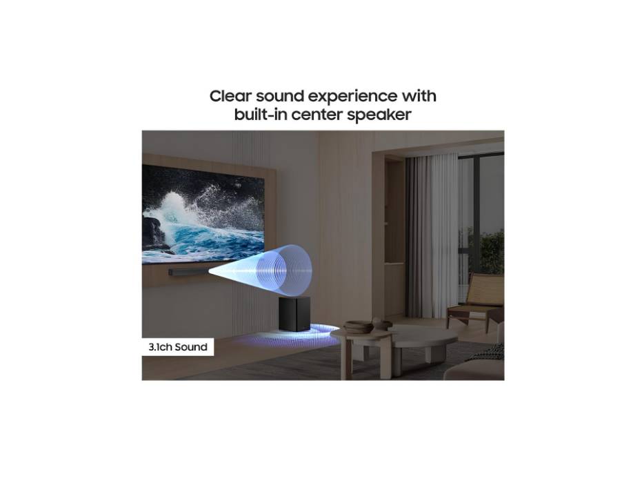 Samsung B-series Soundbar, B650F, 3.1 ch, Subwoofer, 3.1ch Sound, Q-Symphony, Dolby Audio/DTS Virtual:X, Adaptive Sound, HW-B650F/ZN