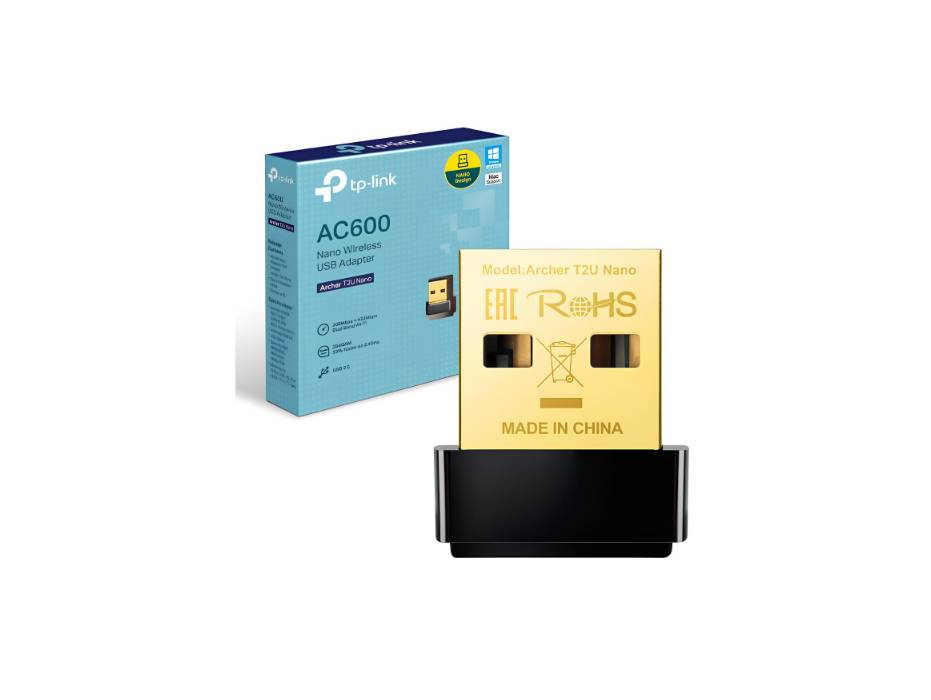 TP-Link Archer T2U Nano WiFi Dongle, AC600 Wireless USB wifi Adapter, Dual Band 5 GHz High Speed Wi-Fi dongle