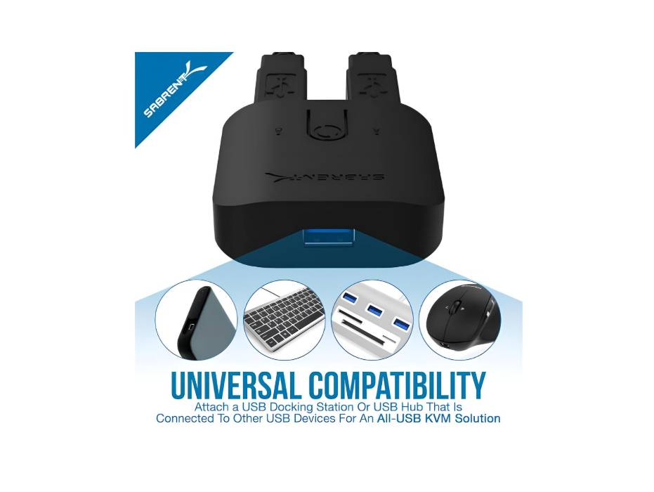 Sabrent USB 3.0 Sharing Switch for Multiple Computers and Peripherals LED Device Indicators
