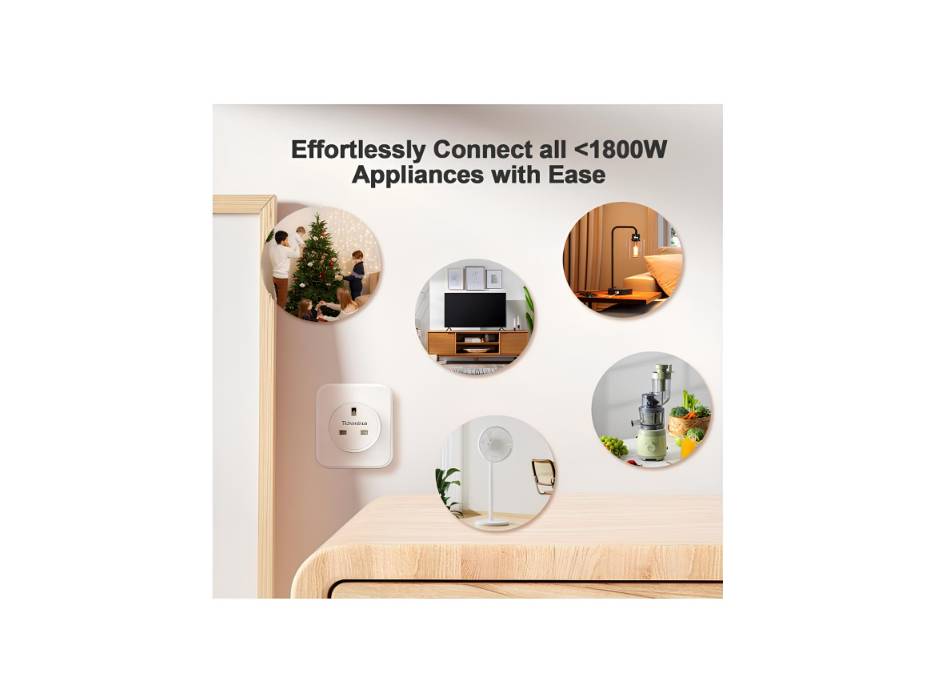 Tichondrius Smart Plug Work with Alexa, Apple HomeKit, Google Compatible SmartThings, Schedule Time, Tuya App&Voice Control Smart Outlet