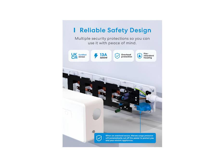 Meross Smart Power Strip - Apple HomeKit, Alexa, Google Home Compatible - 4 AC Outlets, 4 USB Ports, Wi-Fi Surge Protector