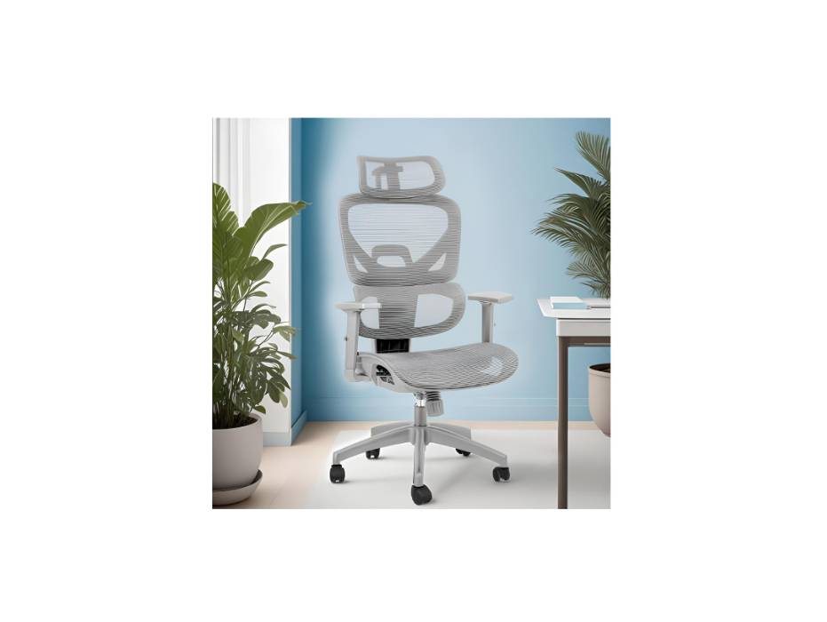 Office Computer Ergonomic High Back Gaming Chairs Reclining & Height Adjustable Computer Chair with Neck and Massage Lumbar Support, Comfortable Armrest Headrest, Grey