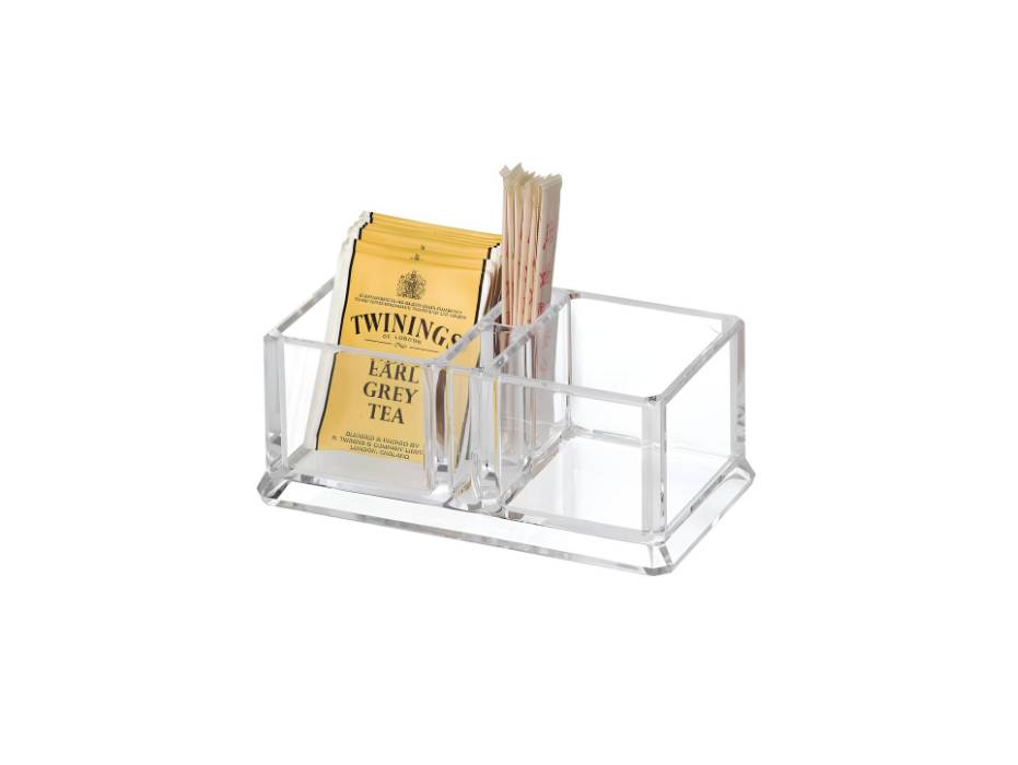 Clear Acrylic Two Lattices Tea Bags Holder