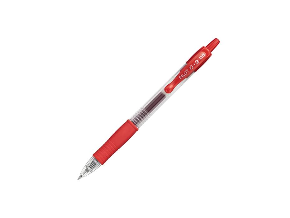 Pilot G2 Retractable Gel Roller Ball Pen, 0.5mm, Extra Fine Point, Red (Pack of 12)