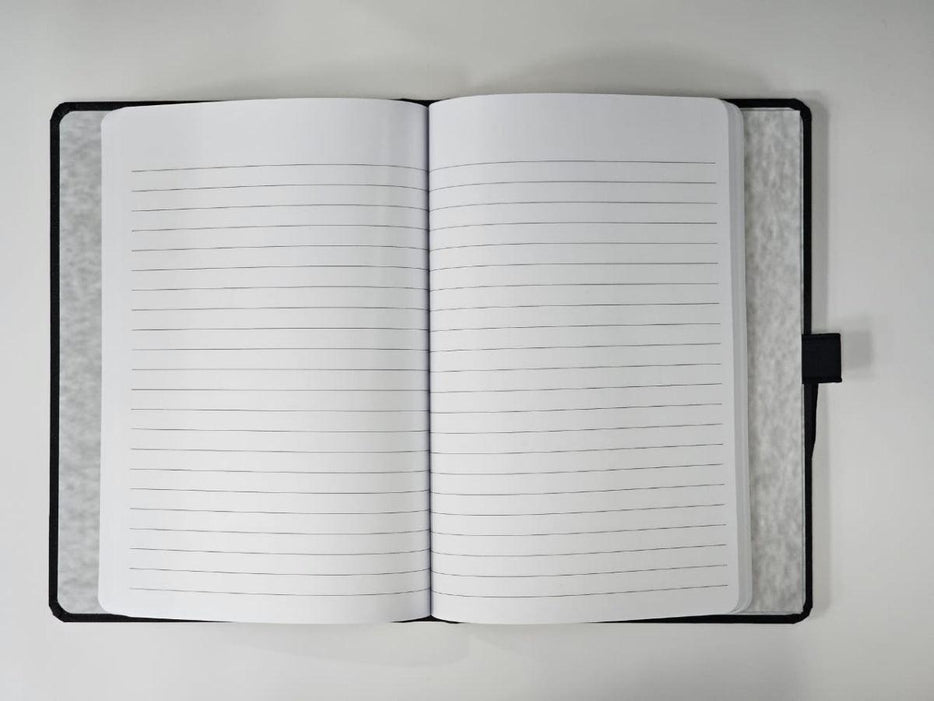 Hard Cover Notebook With Elastic Band A5, Black - Single Line (FSNBHCA5100E01) - Altimus