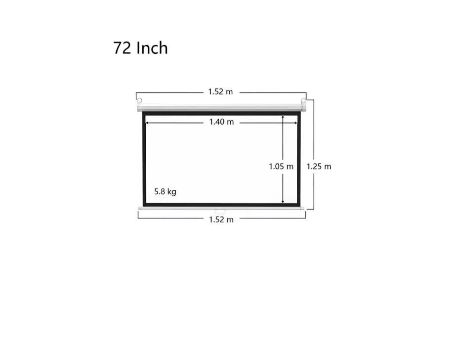 CRONY 72 inch 4:3 Anti-Light Projection Screen Widescreen Projector Manual Pull Down