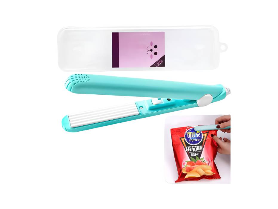 Mini Bag Sealer - 6.75" Easy to Use Heat Sealer with Quick Heating Ceramic Plate, Heat-Resistant ABS, Built-In Switch & Led Indicator