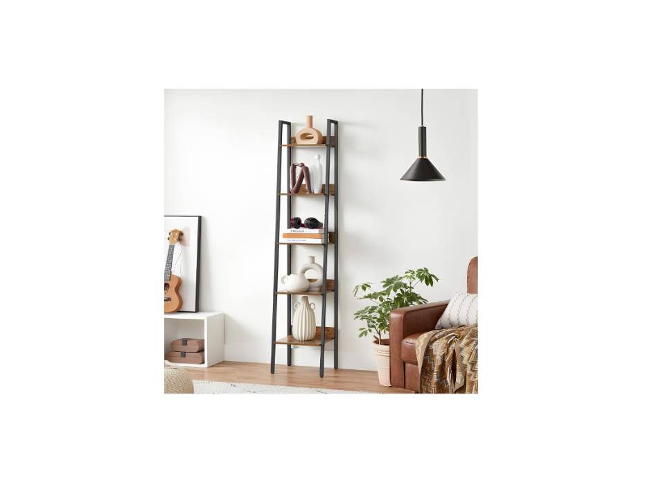 VASAGLE Bookshelf, 5-Tier Narrow Bookcase, Ladder Shelf for Home Office - ULLS109B01