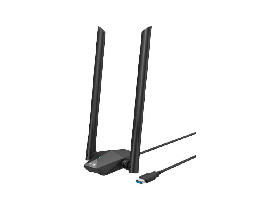 BrosTrend USB WiFi 6 Adapter AX1800 Long Range, 5GHz/1201Mbps + 2.4GHz/574Mbps Wireless Dongle Wi-Fi Antennas for Windows 11/10 ONLY