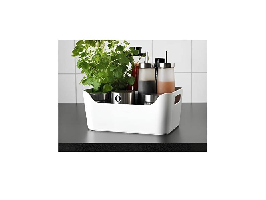 Variera, Inc. Open 9.4 x 6.75 x 4.3 Inches Grey/White Storage Box