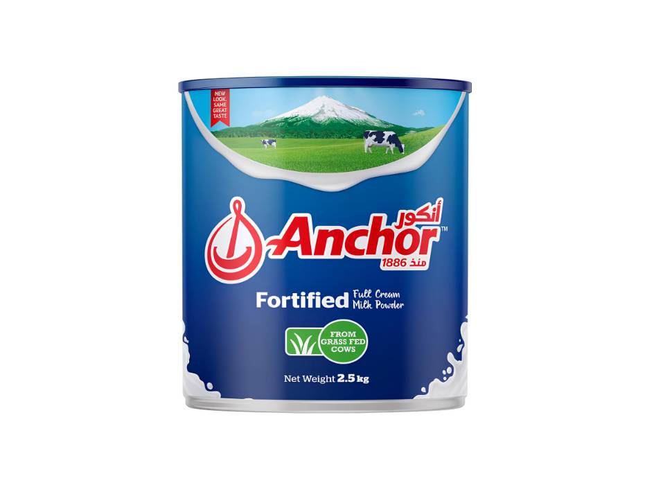 Anchor Milk Powder, Full Cream, Fortified Tin, 2.5kg