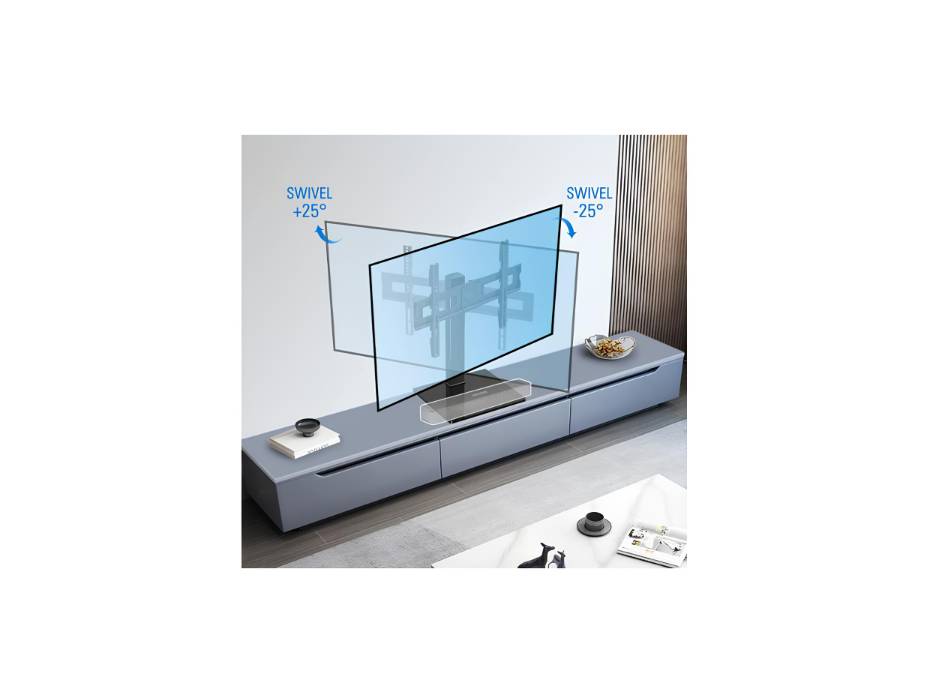 MOUNTUP Universal TV Stand, Table Top TV Stands for 37 to 75 Inch Flat Screen TVs, Height Adjustable with Tempered Glass Base Hold up to 88lbs, MU0031