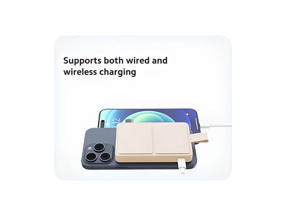 Xiaomi Magnetic Power Bank 6000mAh, Supports both wired and wireless charging, fast wireless charger