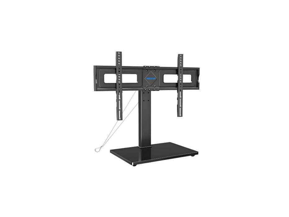 MOUNTUP Universal TV Stand, Table Top TV Stands for 37 to 75 Inch Flat Screen TVs, Height Adjustable with Tempered Glass Base Hold up to 88lbs, MU0031