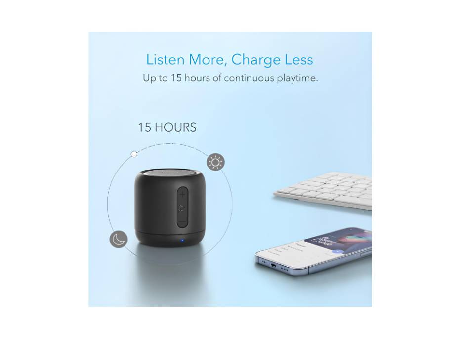 Anker Soundcore mini, Super-Portable Bluetooth Speaker with 15-Hour Playtime, 66-Foot Bluetooth Range, Wireless Speaker with Enhanced Bass, Noise-Cancelling Microphone